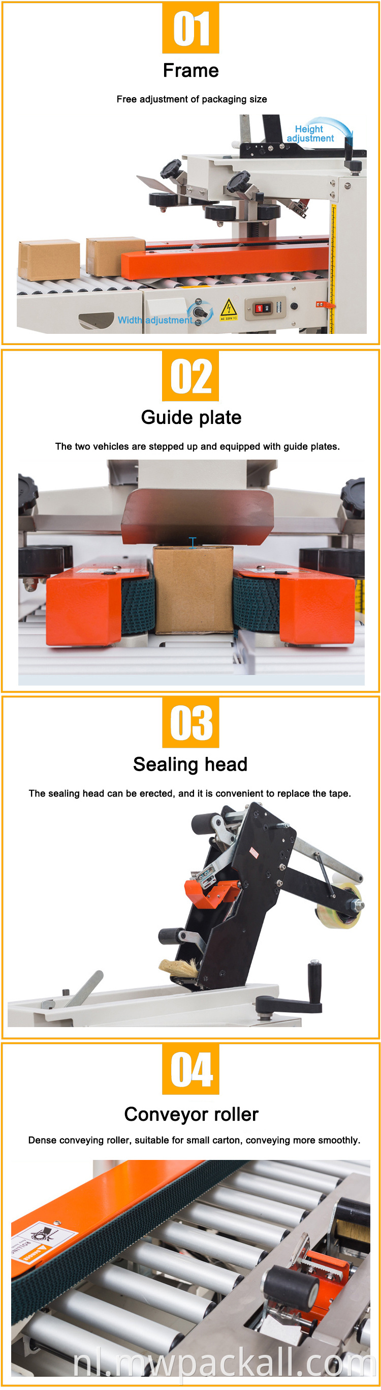 Doosafdichtingsmachine taping case sealer semi automatische doos afdichtmachine